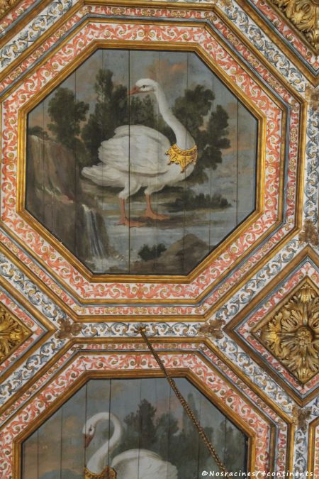 Le motif octogonal qui orne le plafond de la Salle des cygnes, Palais national de Sintra